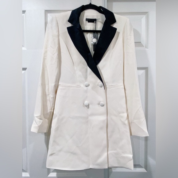 NWT $550 Alice + Olivia Kryie Tuxedo Blazer Dress - Picture 12 of 14